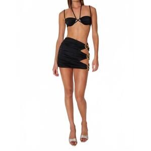 NEW CIN CIN coupe heart cut-out mini butterfly skirt in black